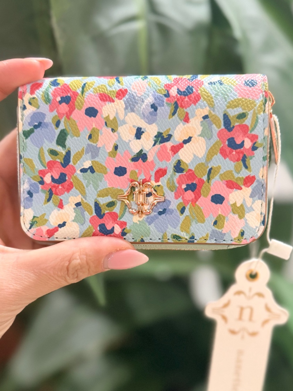 Nanette Lepore Sofie Small Wallet Painterly Petals Floral NWT